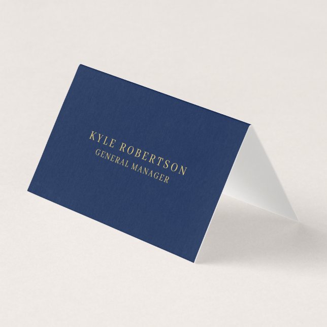 Blue Gold Professional Trendy Own Name Business Card (Front)