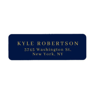 Blue Gold Professional Trendy Own Name Return Address Label