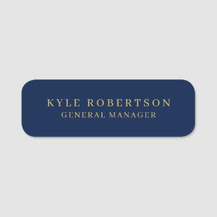 Blue Gold Professional Trendy Own Name Tag