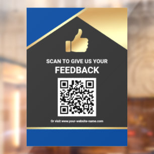 Blue Gold QR Code Customer Feedback Review