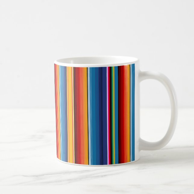 Blue Gold Red Mexican Sarape Coffee Mug (Right)