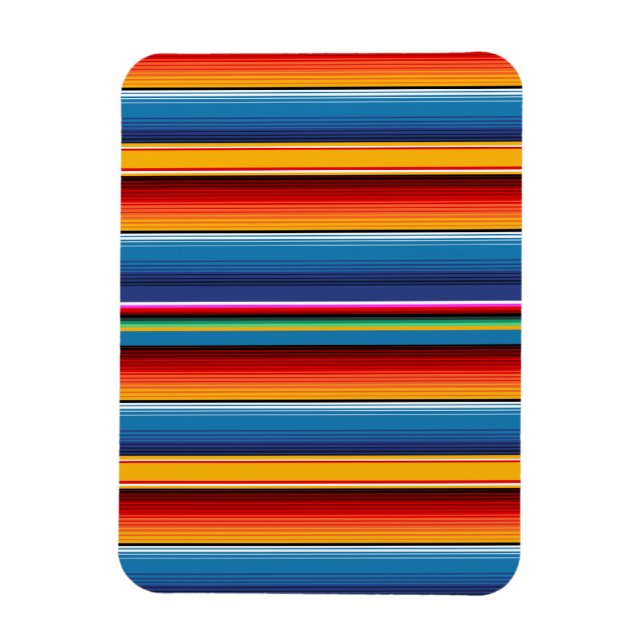 Blue Gold Red Mexican Sarape Magnet (Vertical)