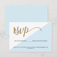 Blue Gold RSVP No mailing Reserved Seat Invitation