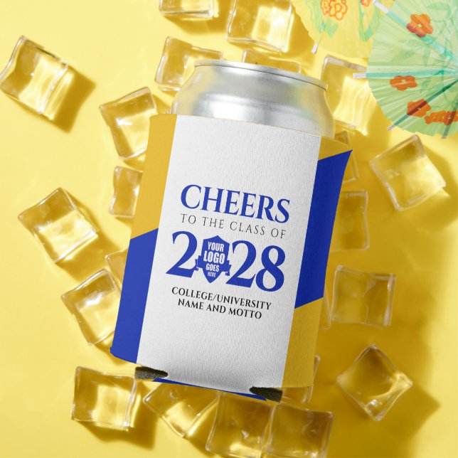 Blue Gold School College University Graduation Can Cooler (In Situ Summer)