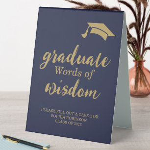 Blue Gold Script 2026 Grad Party Words Of Wisdom