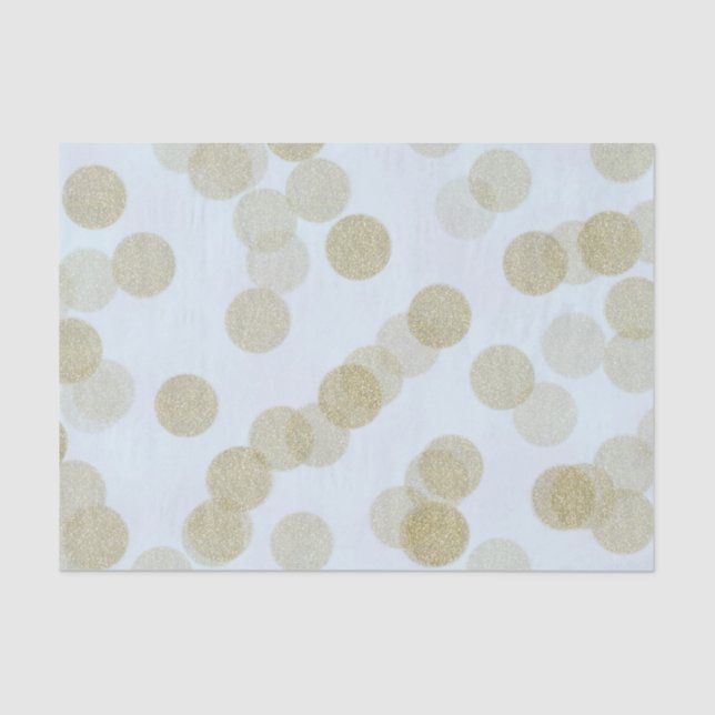 Blue & Gold Shimmer Glitter Dots Tissue Paper (Front)