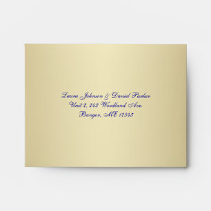 Blue, Gold Snowflakes Envelope for RSVP Card