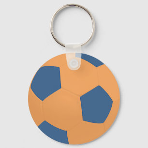 Blue & Gold Soccer Ball Keychain