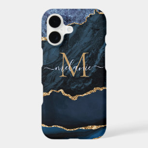 Blue Gold Sparkly iPhone Case Personalised Gift