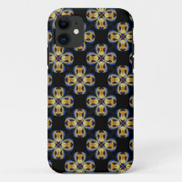 Blue gold star endless pattern