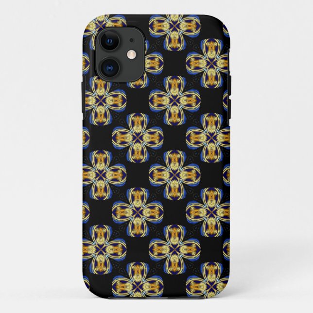 Blue gold star endless pattern Case-Mate iPhone case (Back)