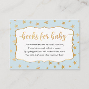 Blue Gold Stars boy book request card
