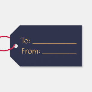  Blue Gold Stars Stylish Elegant Vintage Christmas Gift Tags