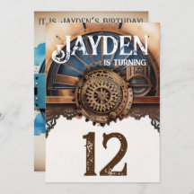 Blue Gold Steampunk Birthday Party