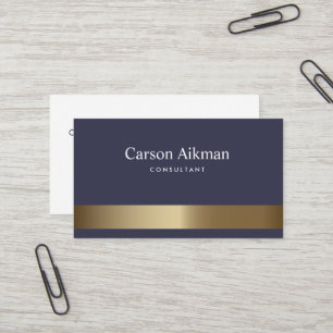 Blue Gold Striped Business Card