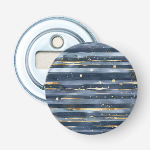 Blue Gold Stripes Dots Dreams Bottle Opener