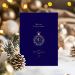Blue & Gold Stylish Chic  Merry Christmas  Foil Holiday Card<br><div class="desc">Perfect for sharing with friends,  family,  and colleagues,  the elegant design and modern colour palette make it ideal for those who appreciate chic and refined style. Add a memorable,  festive touch to your seasonal wishes with this timeless holiday card!</div>