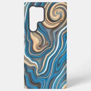Blue & Gold Swirls Waves S22 Ultra Case