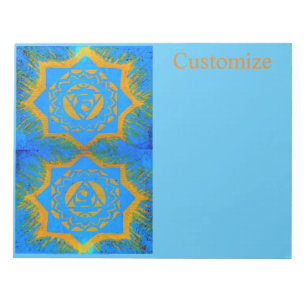 blue gold tantric tibetan notepad