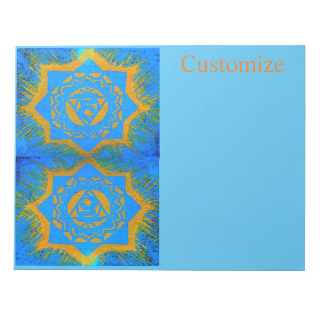 blue gold tantric tibetan  notepad (Front)