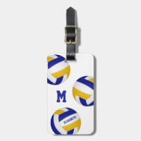 blue gold team colours monogrammed volleyball bag