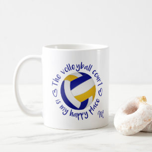 blue gold team colours volleyball court happy plac coffee mug