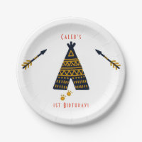 Blue & Gold Tepee Boho Any Age Birthday Party