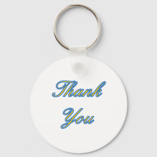 Blue Gold Thank You Design The MUSEUM Zazzle Gifts Key Ring