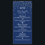 Blue & Gold Tiny Confetti Wedding Menu Card<br><div class="desc">Blue & Gold Tiny Confetti Wedding Menu Card</div>