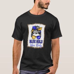Blue Gold Vibes Only Football Shirt Women Leopard 