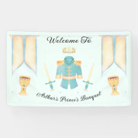 Blue & Gold Watercolour Little Prince Welcome
