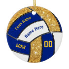 Blue Gold White, Personalised Volleyball Ornaments