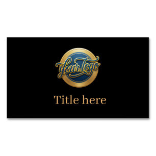 blue golden your logo business title website edita Magnetic business card
