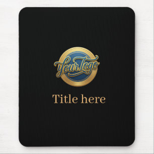 blue golden your logo business title website edita mouse pad
