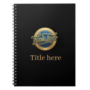 blue golden your logo business title website edita notebook