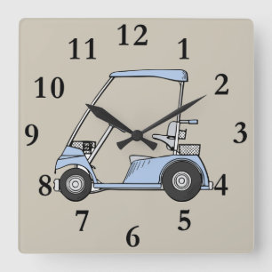 blue golf cart clock
