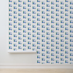 Blue Golf Cart / Preppy Golf Pattern / Golf Lover Wallpaper