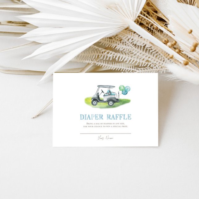 Blue Golf Diaper Raffle Enclosure Card (Creator Uploaded)