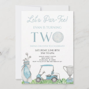 Blue Golf Par-Tee 2nd Birthday Invitation