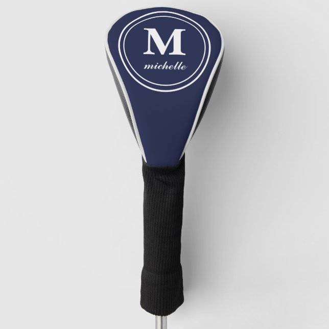 Blue | Golf | personalised NAME monogram Golf Head Cover (Front)