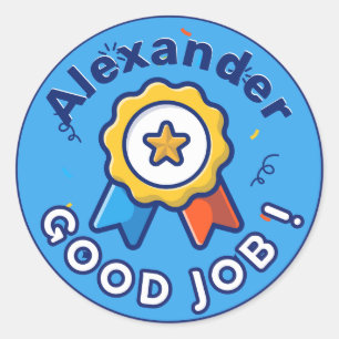 Blue good job star sticker