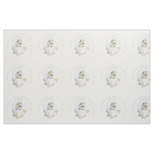 Blue Goodnight Westie Fabric