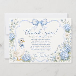 Blue Goose Baby Shower Thank You Card