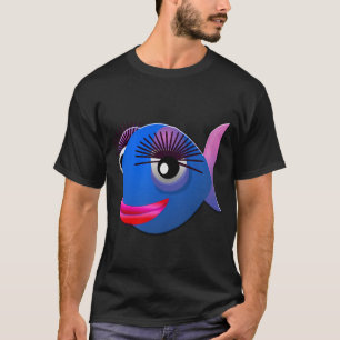Blue Gorgeous Fish Emoji T-Shirt
