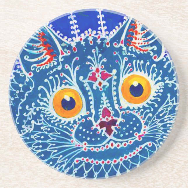 Blue Gothic Cat Coaster (Front)