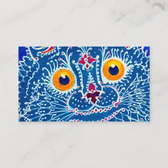 Blue Gothic Cat Enclosure Card (Front)