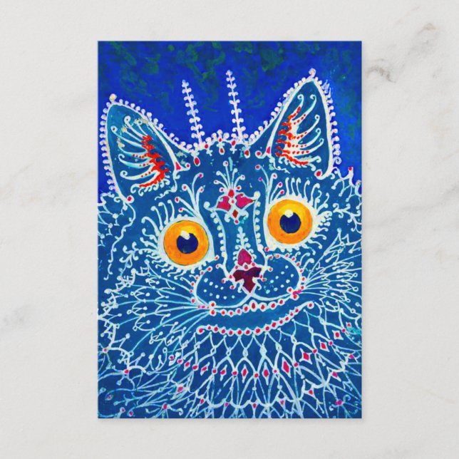 Blue Gothic Cat Enclosure Card (Front)