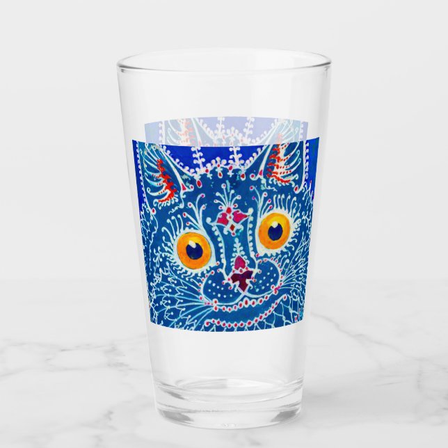 Blue Gothic Cat Glass (Front)