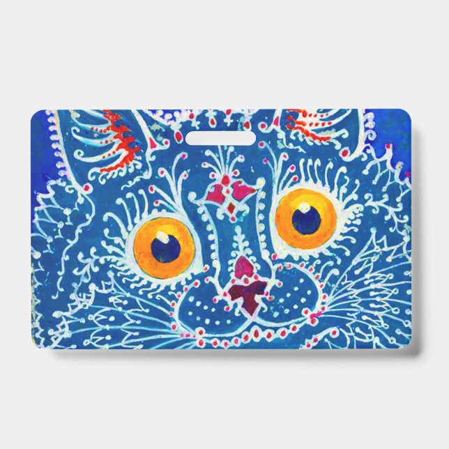 Blue Gothic Cat ID Badge (Front)