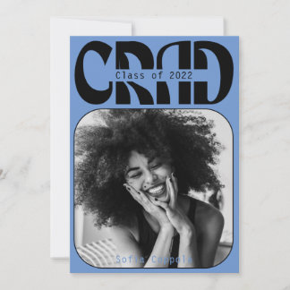 Blue Gothic modern Typography Graduation 2022 Invi Invitation